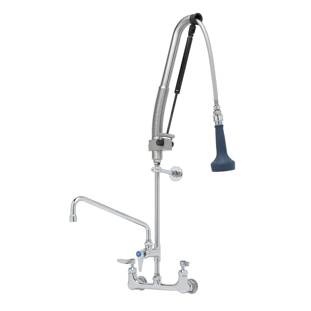 T&S B-0133-12-CRB8P 38 7/16"H Wall Mount Pre Rinse Faucet - 1 7/100 GPM, Base with Nozzle