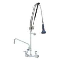 T&S B-0133-12CRB8TP 40 3/8" H Wall Mount Pre Rinse Faucet - 1 7/100 GPM, Base with Nozzle thumbnail 2