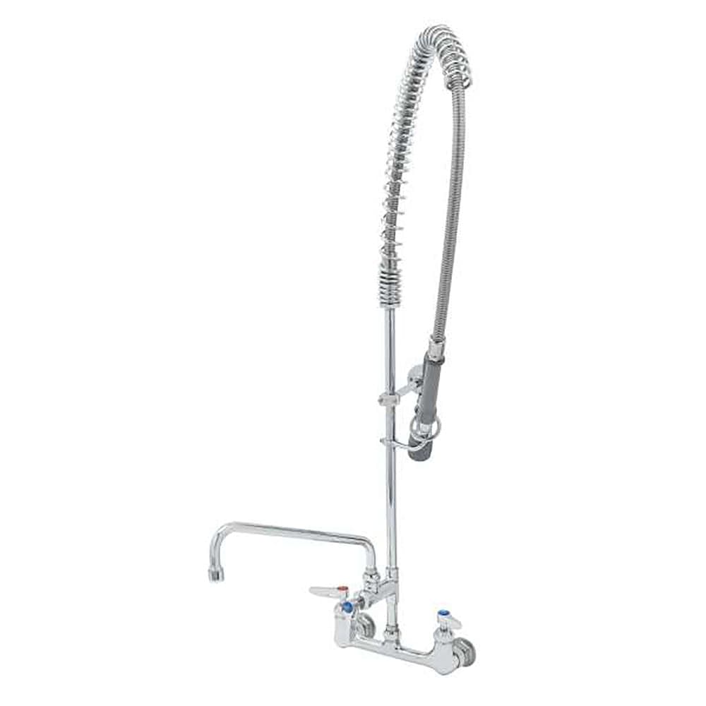 T&S B-0133-12-CRBJK 37 9/16" Wall Mount Pre Rinse Faucet - 1 7/100 GPM, Base with Nozzle