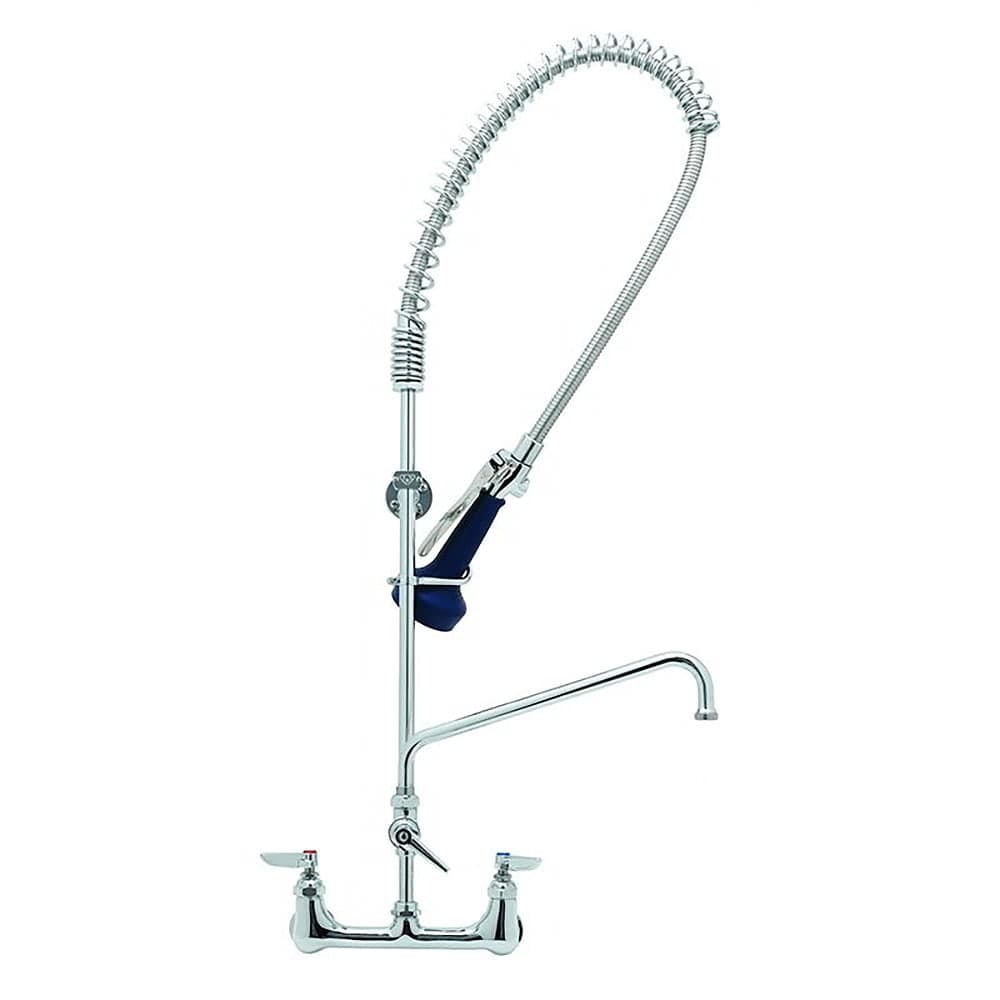 T&S B-0133-A14-B08 37 5/8"H Wall Mount Pre Rinse Faucet - 1.07 GPM, Base with Nozzle
