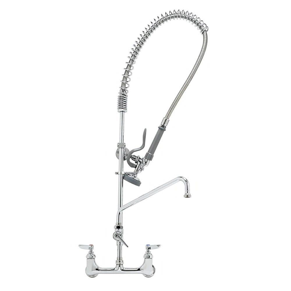 T&S B-0133-ADF12-B 37 9/16"H Wall Mount Pre Rinse Faucet - 1.15 GPM, Base with Nozzle