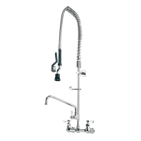 T&S B-0133-ADF12-BC 37 5/8"H Wall Mount Pre Rinse Faucet - 13/20 GPM, Base with Nozzle thumbnail 2