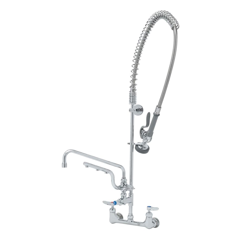 T&S B-0133-U12-CR-B 37 9/16" Wall Mount Pre Rinse Faucet - 1.5 GPM, Base With Nozzle