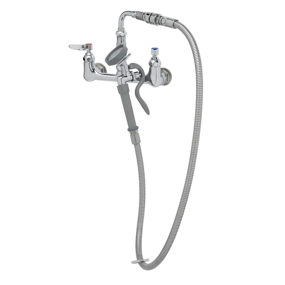 T&S B-0167-01 Splash Mount Faucet - 54" Hose, 8" Centers