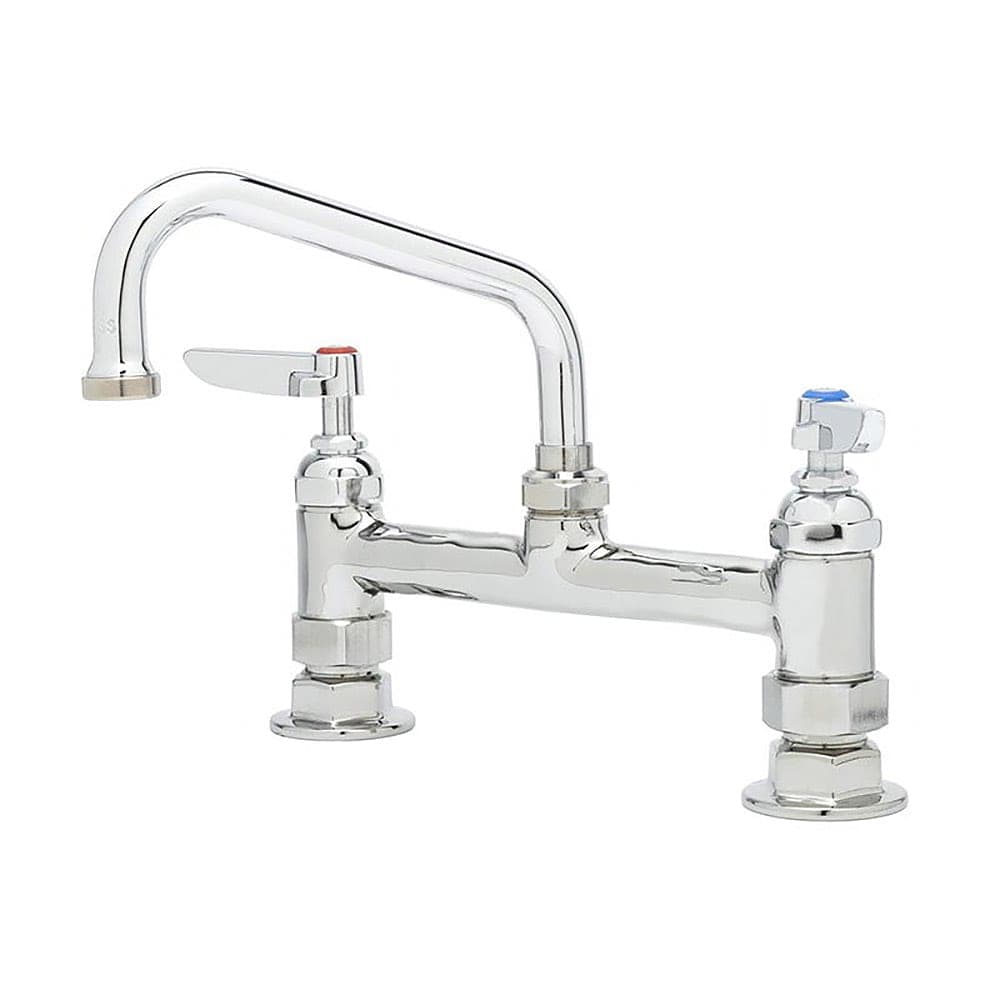 T&S B-0222 Deck Mount Faucet - 6" Swing Spout, 8" Centers