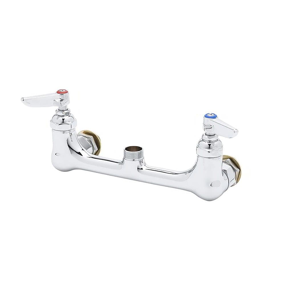 T&S B-0230-CCLN Sink Mixing Faucet, Wall Mount, 8" Centers, Lever Handles