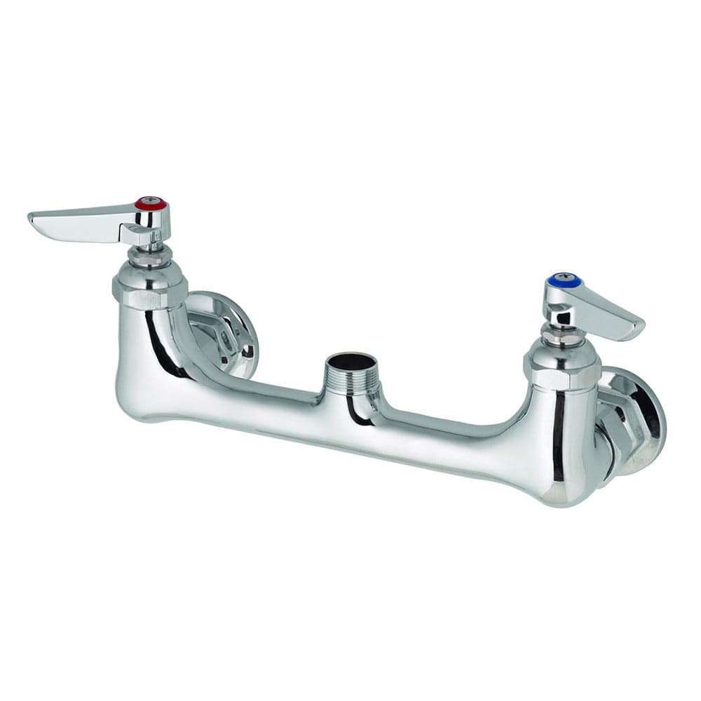 T&S B-0230-CR-LN Sink Mixing Faucet w/o Nozzle, Wall Mounted, 8" Centers
