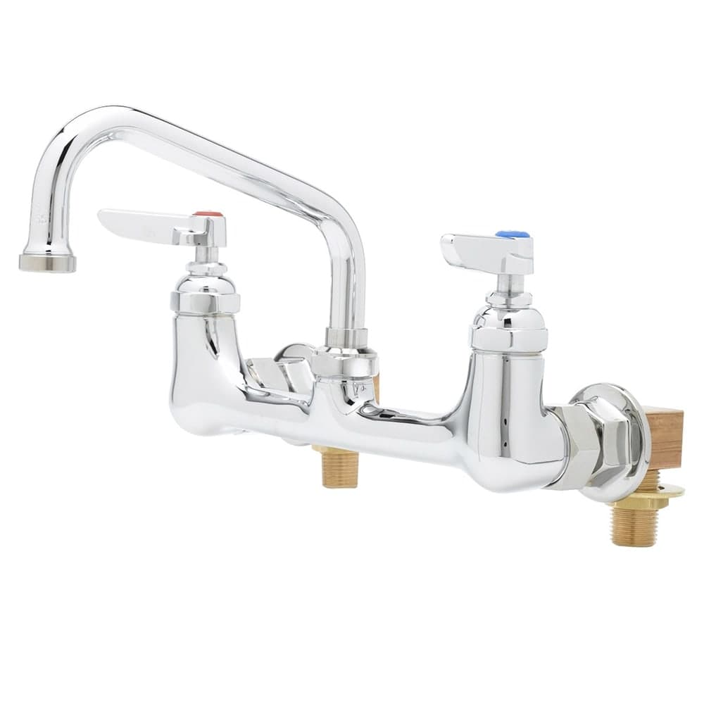 T&S B-0231-KIT Wall Mount Faucet - 12" Swing Spout, 8" Centers