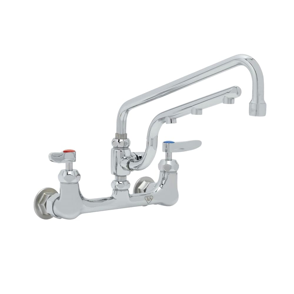 T&S B-0231-U12-CR Splash Mount Faucet - 12" Swing Spout, 10 3/8" Spray Arm