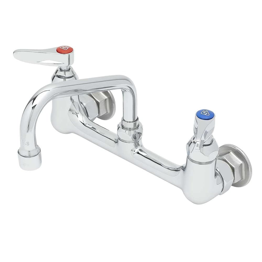 T&S B-0232 Splash Mount Faucet - 6" Swing Spout, 8" Centers
