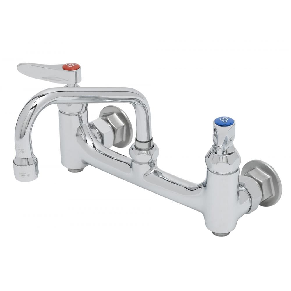T&S B-0232-BST Splash Mount Faucet - 6" Swing Spout, 8" Centers