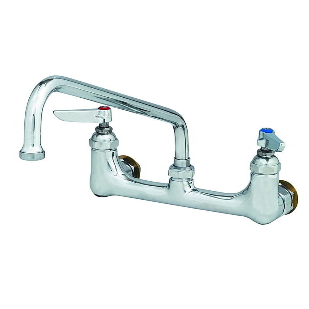 T&S B-0232-CC Splash Mount Faucet - 6" Swing Spout, 8" Centers