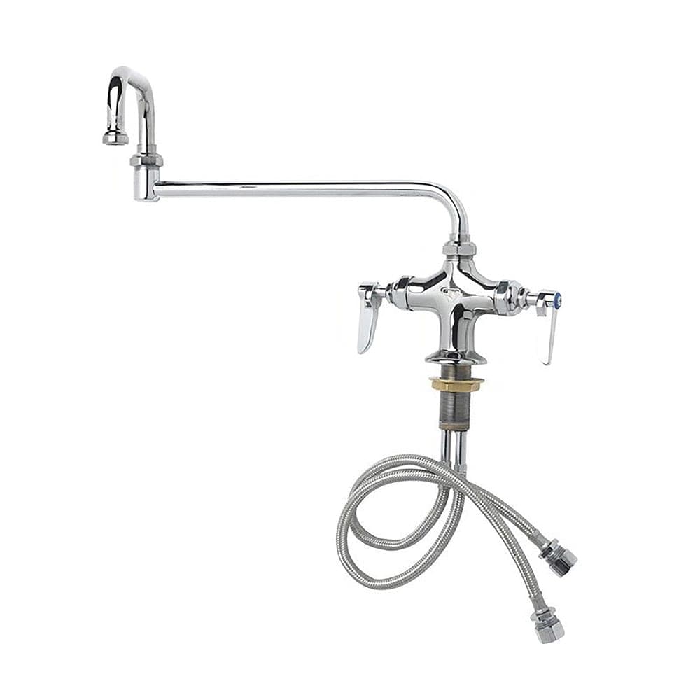 T&S B-0252 Deck Mount Pantry Faucet w/ 12" Double Jointed Swing Nozzle