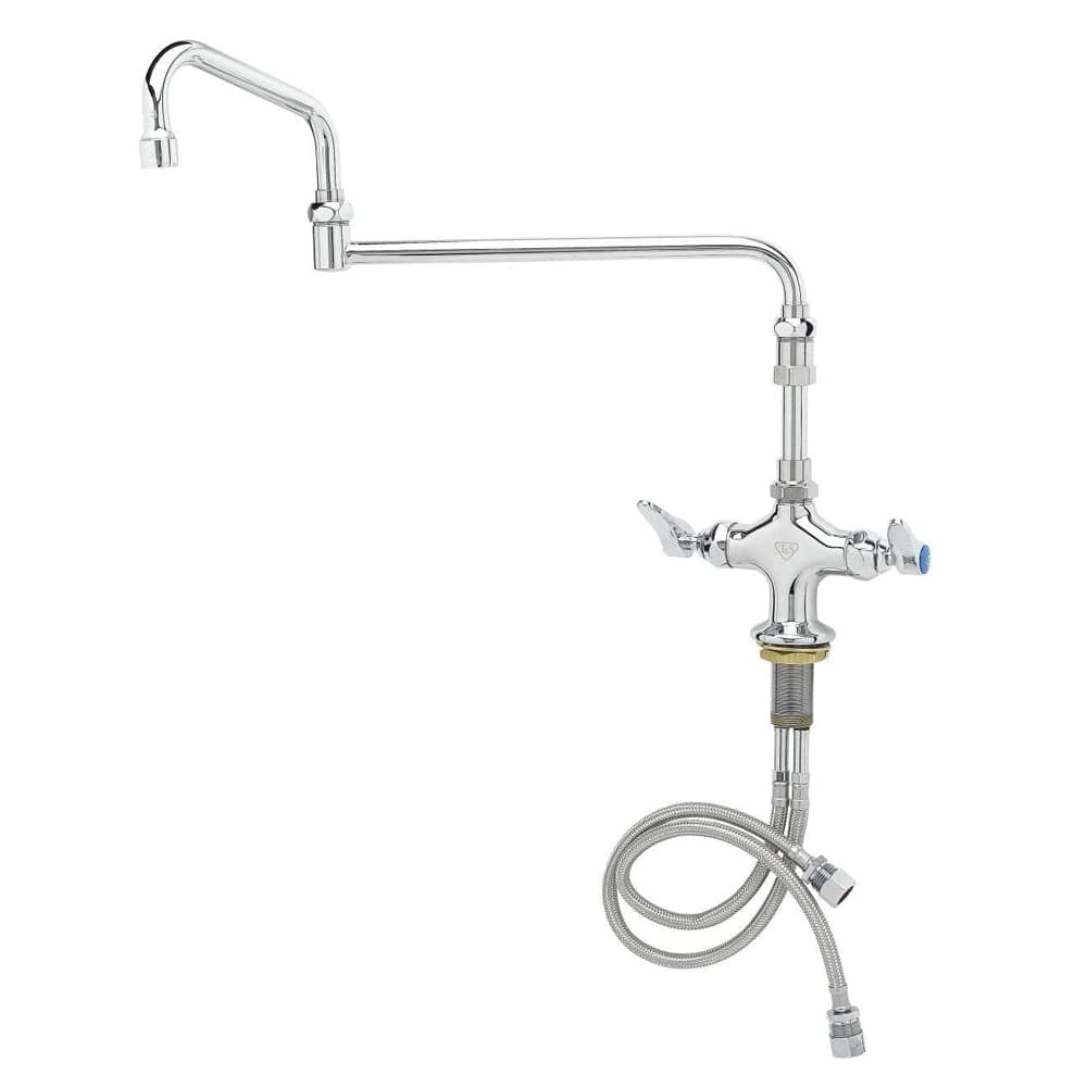 T&S B-0268-01 Mixing Faucet w/ 1 Hole Base, 18" Double Joint Swing Nozzle