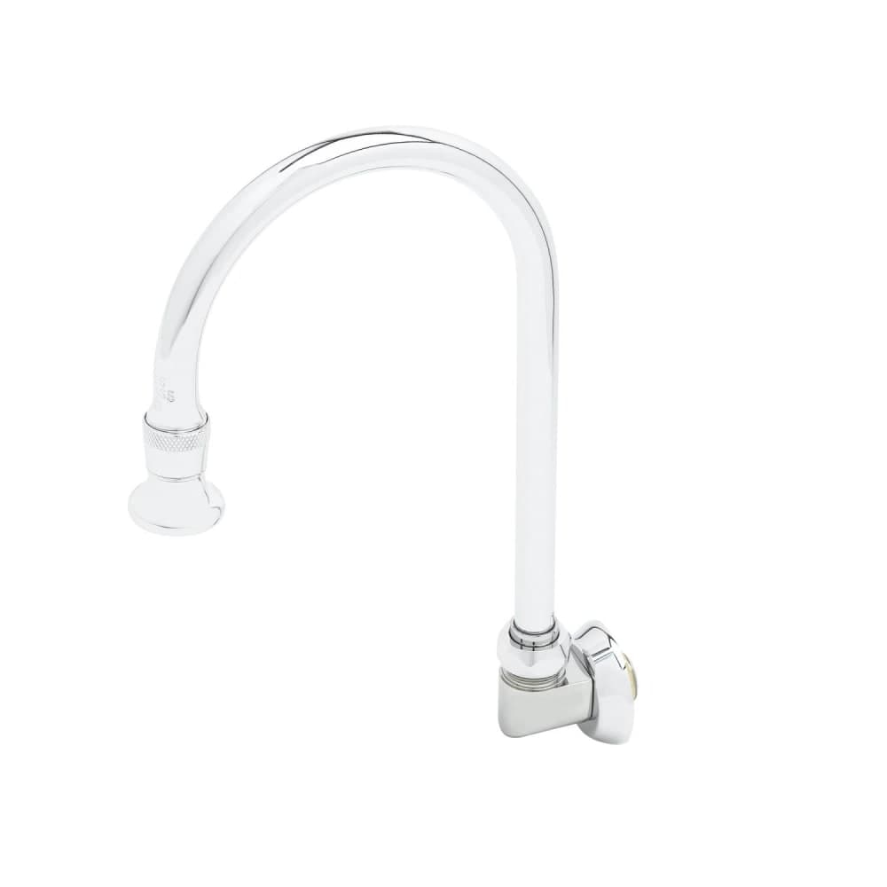 T&S B-0528 Swivel Gooseneck Spout, Wall Mounted, 5 3/4" Spread, Rose Spray