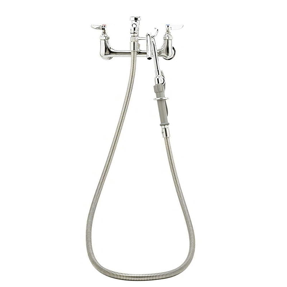 T&S B-0610 Splash Mount Pot Filler Faucet w/ 68" Hose & Hook Nozzle