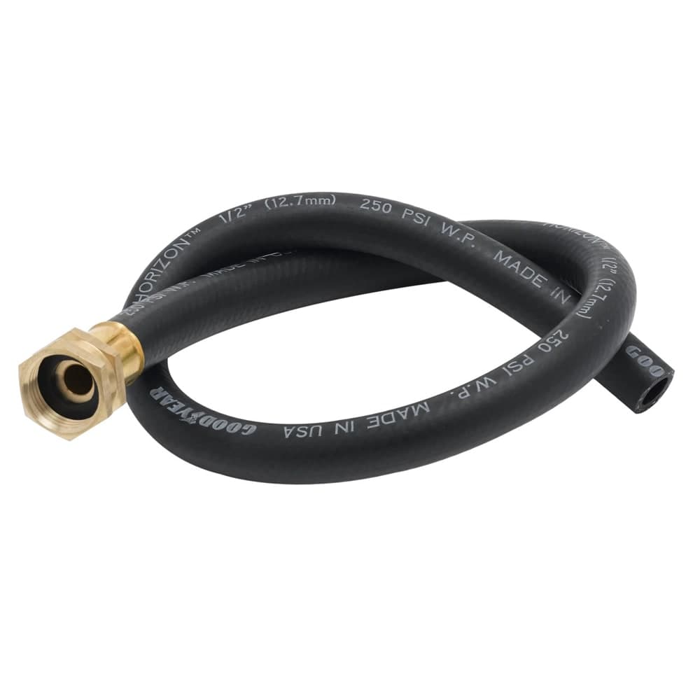 T&S B-0618-01 Hose, Reinforced PVC, 3 ft L, 3/4 Garden Hose Inlet, Plain Outlet