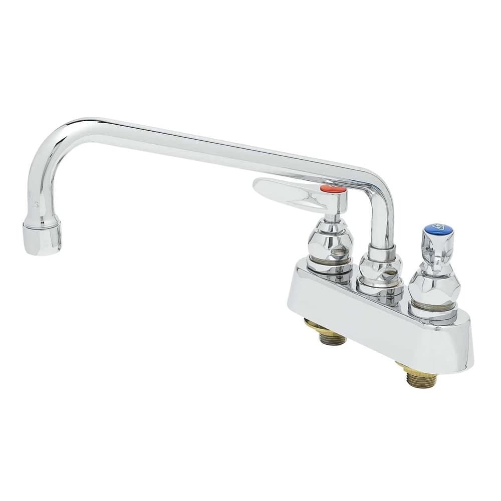 T&S B-1102 Deck Mount Faucet - 10" Swing Spout, 3 1/2" Centers