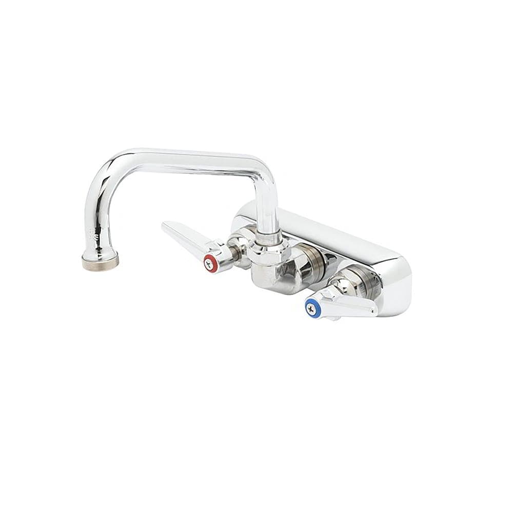 T&S B-1105 Splash Mount Faucet - 6" Swing Spout, 3 1/2" Centers