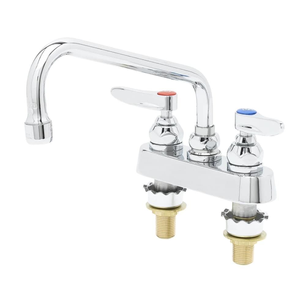 T&S B-1111-XS Deck Mount Faucet - 8" Swing Spout, 4" Centers, For Thicker Surfaces