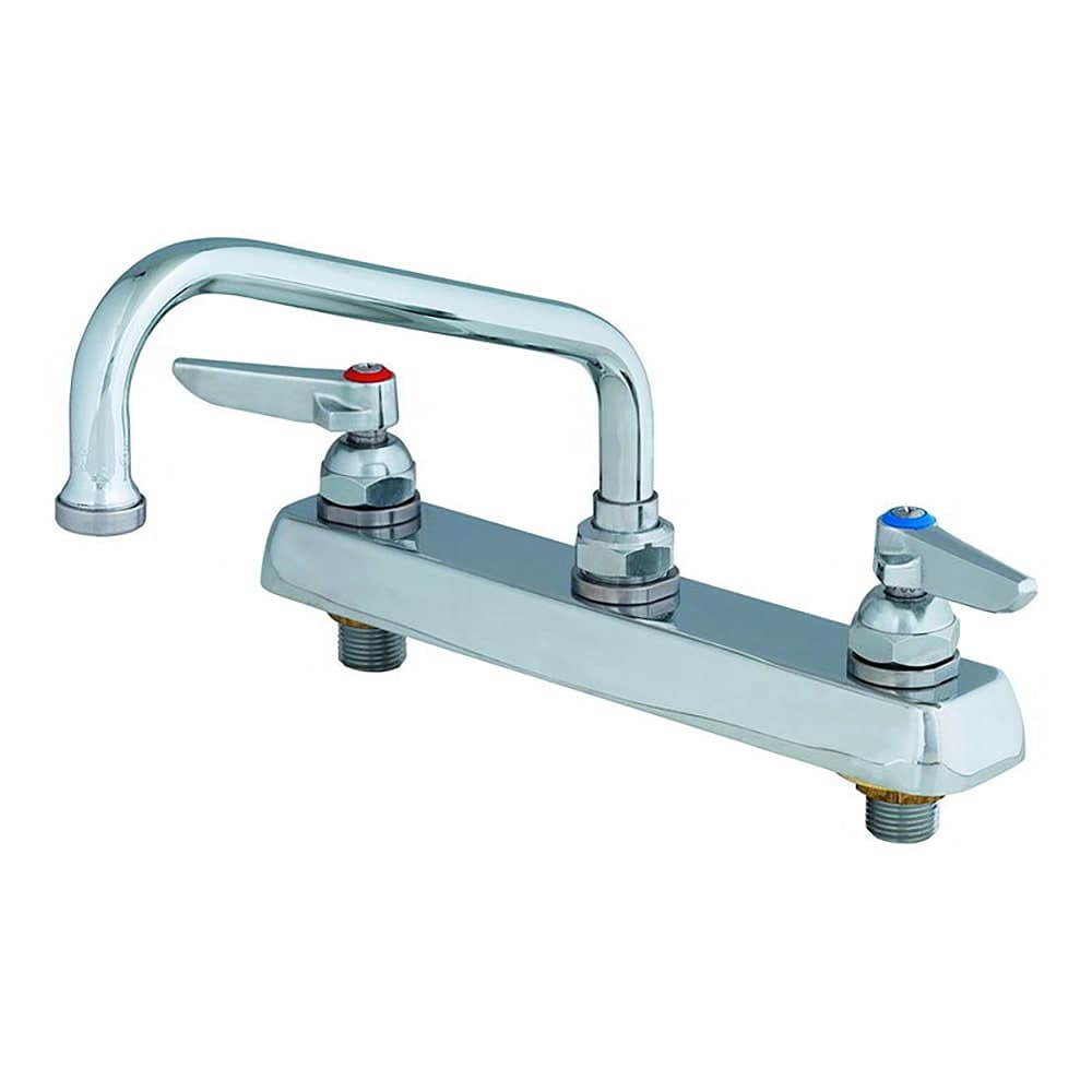 T&S B-1122 Deck Mount Faucet - 10" Swing Spout, 8" Centers