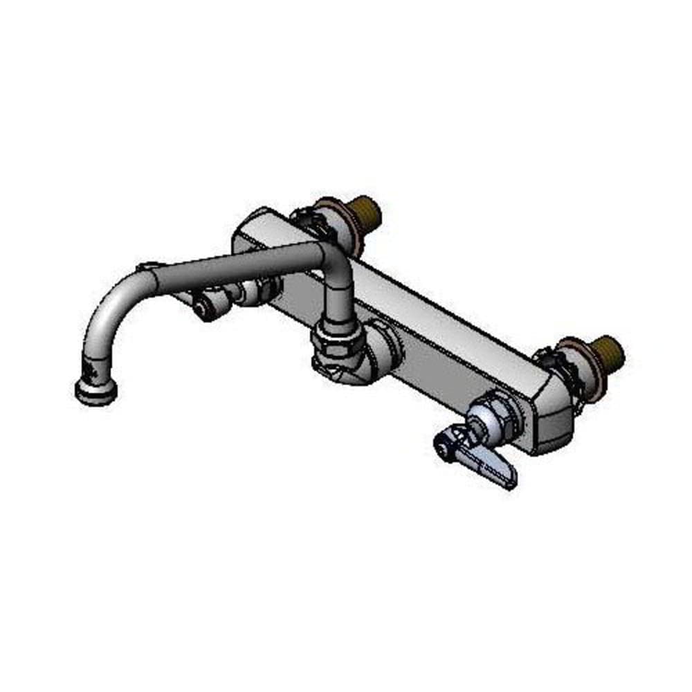 T&S B-1126-XS Splash Mount Faucet - 8" Swing Spout, 8" Centers, For Thicker Surfaces