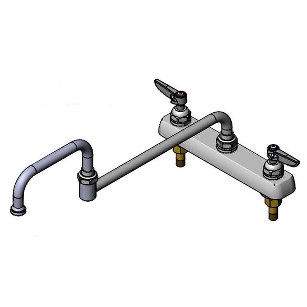 T&S B-1135 Splash Mount Faucet w/ 18" Double Jointed Swing Nozzle