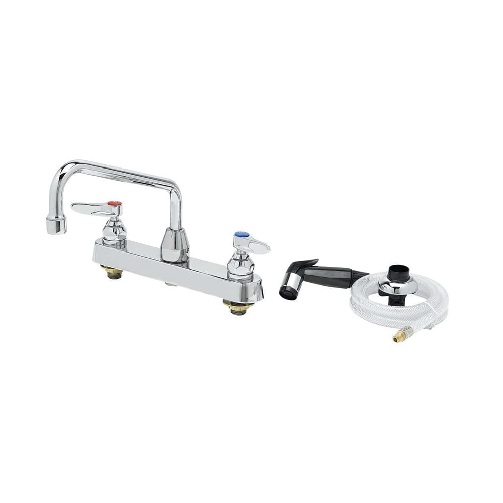T&S B-1172 Lavatory Faucet w/ Hose & Spray, On 8" Centers