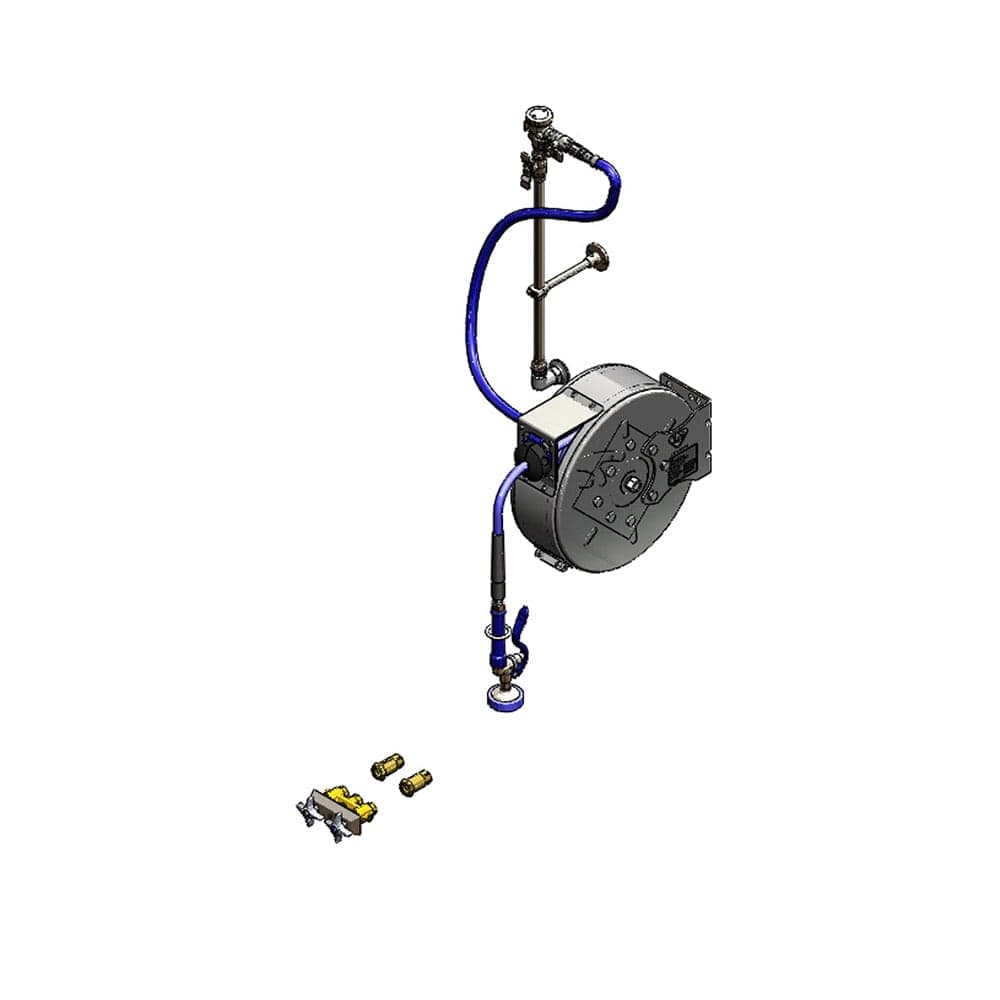 T&S B-7122-C01XS3XK 30 ft Enclosed Hose Reel Assembly w/ 3" Concealed Mixing Faucet - 3/8" NPT