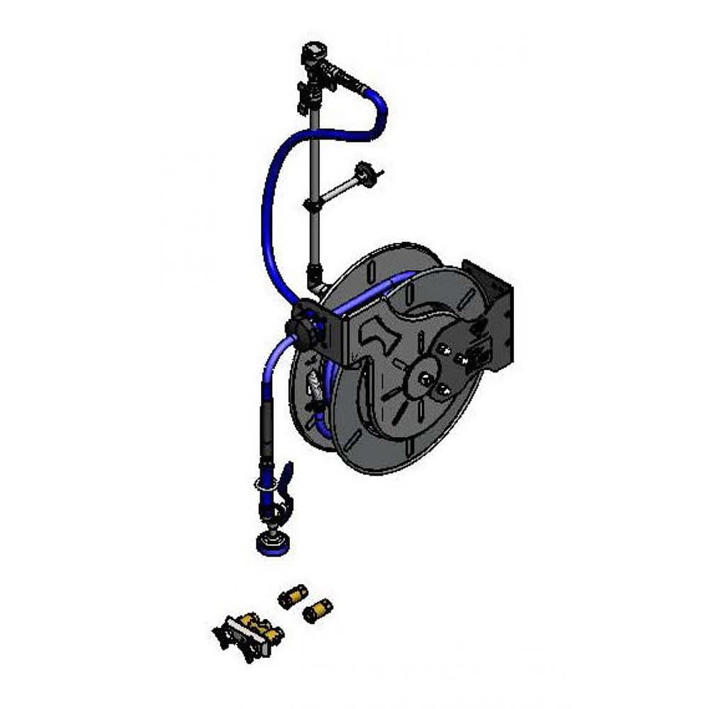 T&S B-1459-7142-01 Open Hose Reel Assembly w/ 50 ft Hose & Mixing Faucet - 3/8" NPT