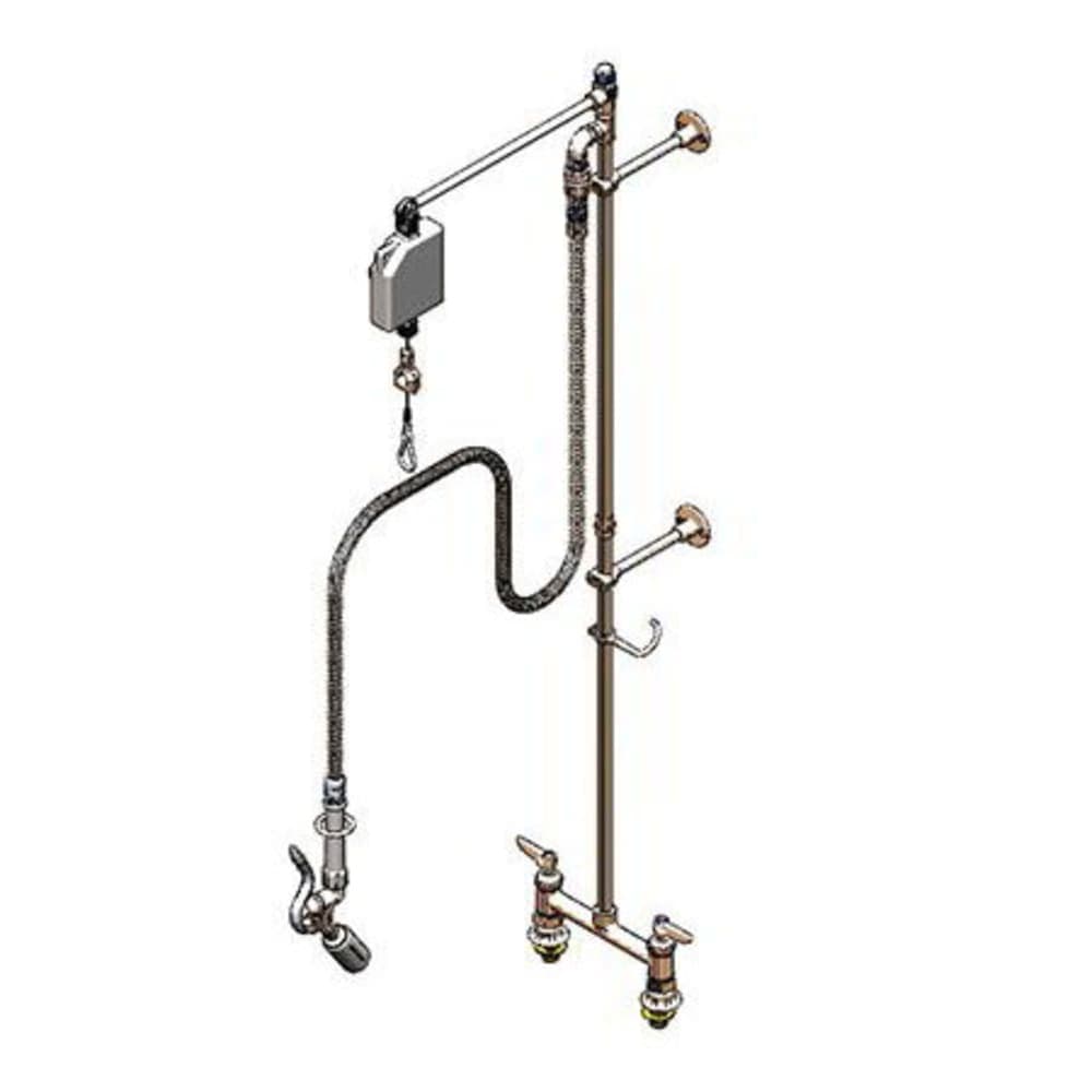 T&S B-2279 55"H Deck Mount Pre Rinse Faucet - 13/20 GPM, Base with Nozzle