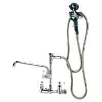 T&S B-2308 13 9/10"H Wall Mount Pre Rinse Faucet - 1.15 GPM, Base with Nozzle thumbnail 2