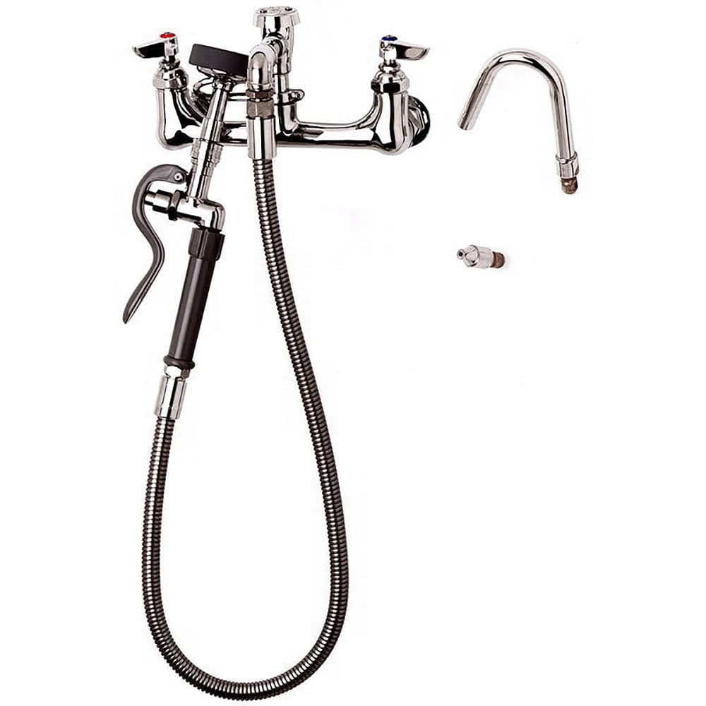 T&S B-2312 Wall Mount Pot Filler Faucet w/ 44" Hose & Hook Nozzle