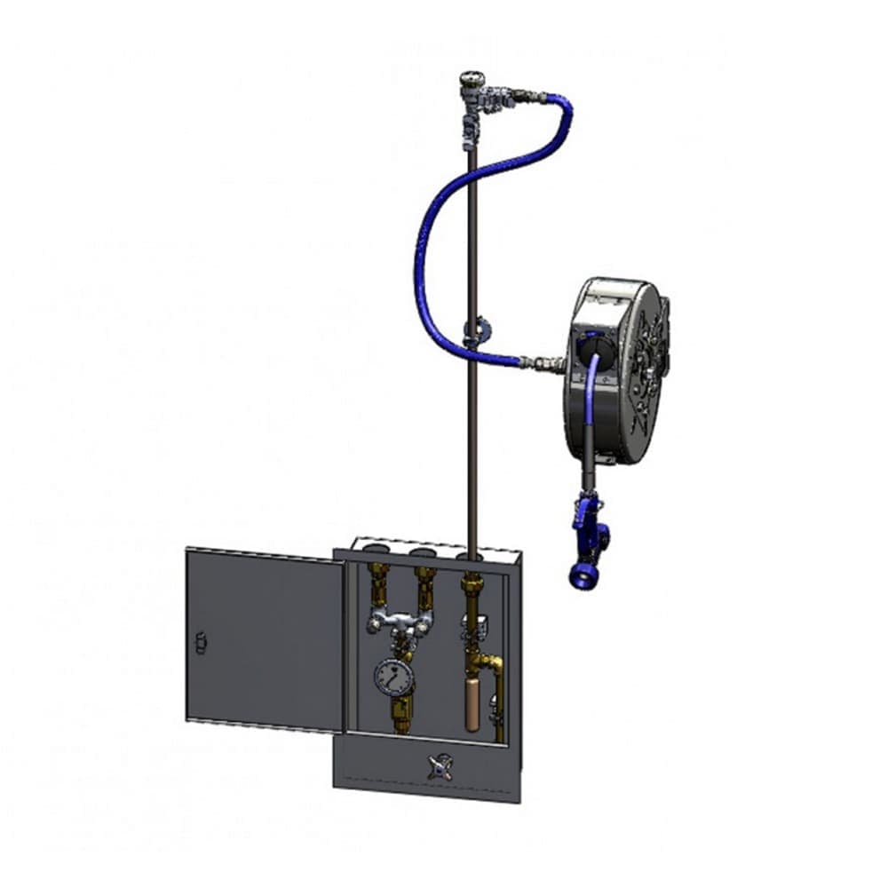 T&S B-2339-02 30 ft Enclosed Hose Reel Assembly w/ Control Cabinet - 1/2" NPT