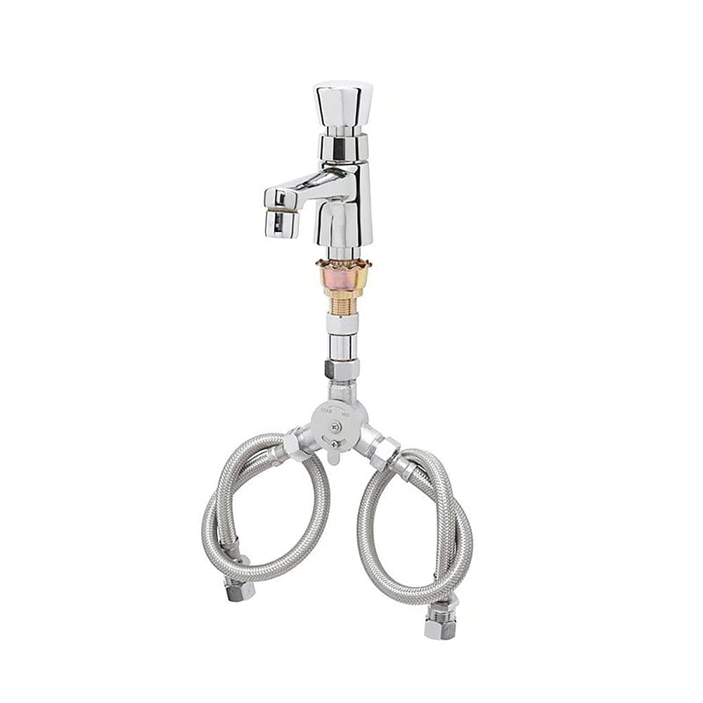 T&S B-2490 Sill Faucet w/ Aerator, Flex Hoses