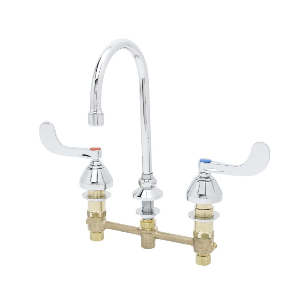 T&S B-2866-05 Medical Faucet w/ Swivel Gooseneck, 4" Wrist Action Handles, 8" Centers