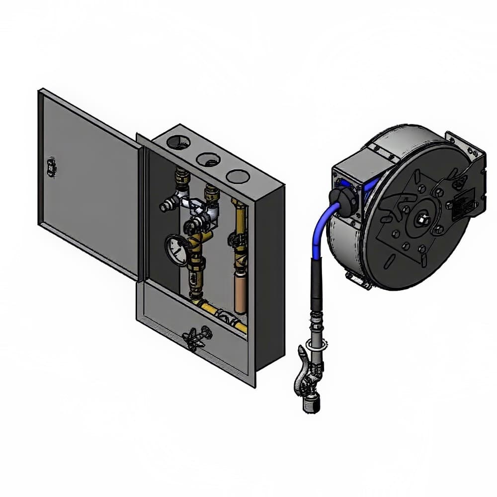 T&S B-7122-C1JXS5 Enclosed Hose Reel Assembly w/ 35 ft Hose, 1 1/16 GPM