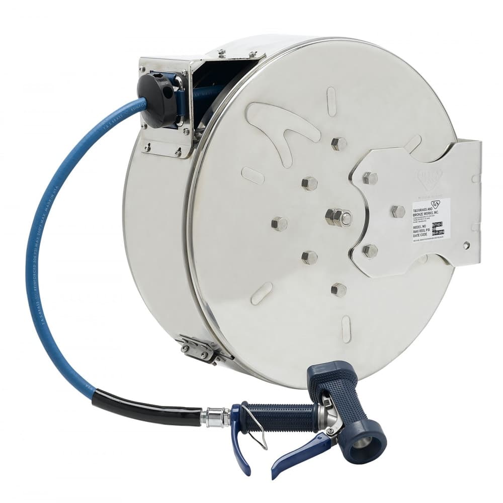 T&S B-7142-C05 Enclosed Hose Reel w/ 50 ft Hose & Front Trigger Water Gun