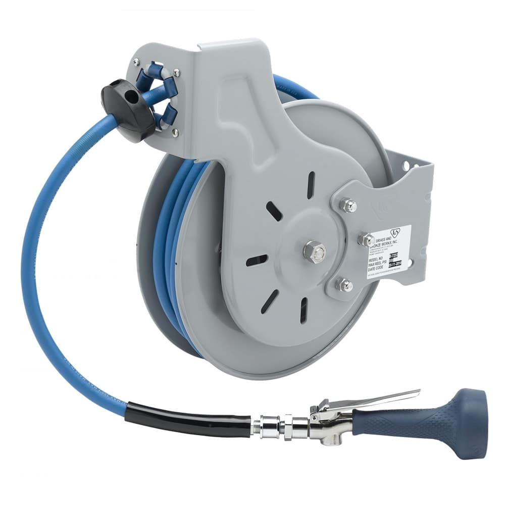 T&S B-7232-08H Hose Reel, 35 ft, 3/8"Diameter, High Flow Valve, Epoxy Coated Steel