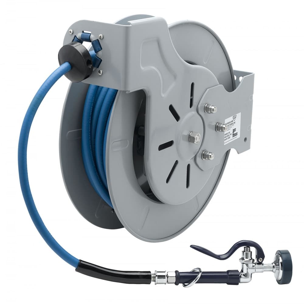 T&S B-7242-01 Open Hose Reel w/ 50 ft Hose, 3/8" ID & Spray Valve