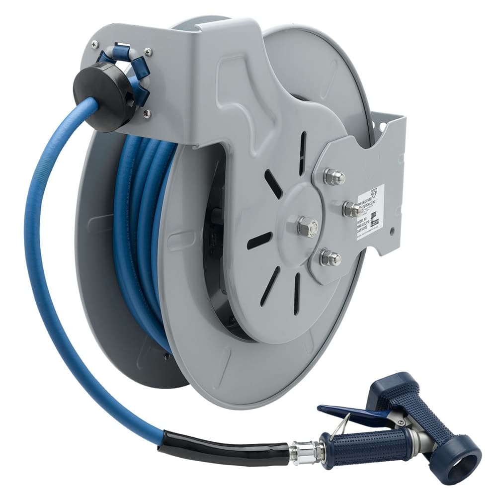 T&S B-7242-02 Open Hose Reel w/ 50 ft Hose, 3/8" ID & Rear Trigger Water Gun