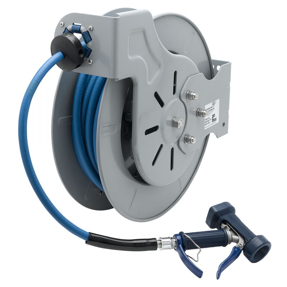 T&S B-7242-05 Open Hose Reel w/ 50 ft Hose, 3/8" ID & Front Trigger Water Gun