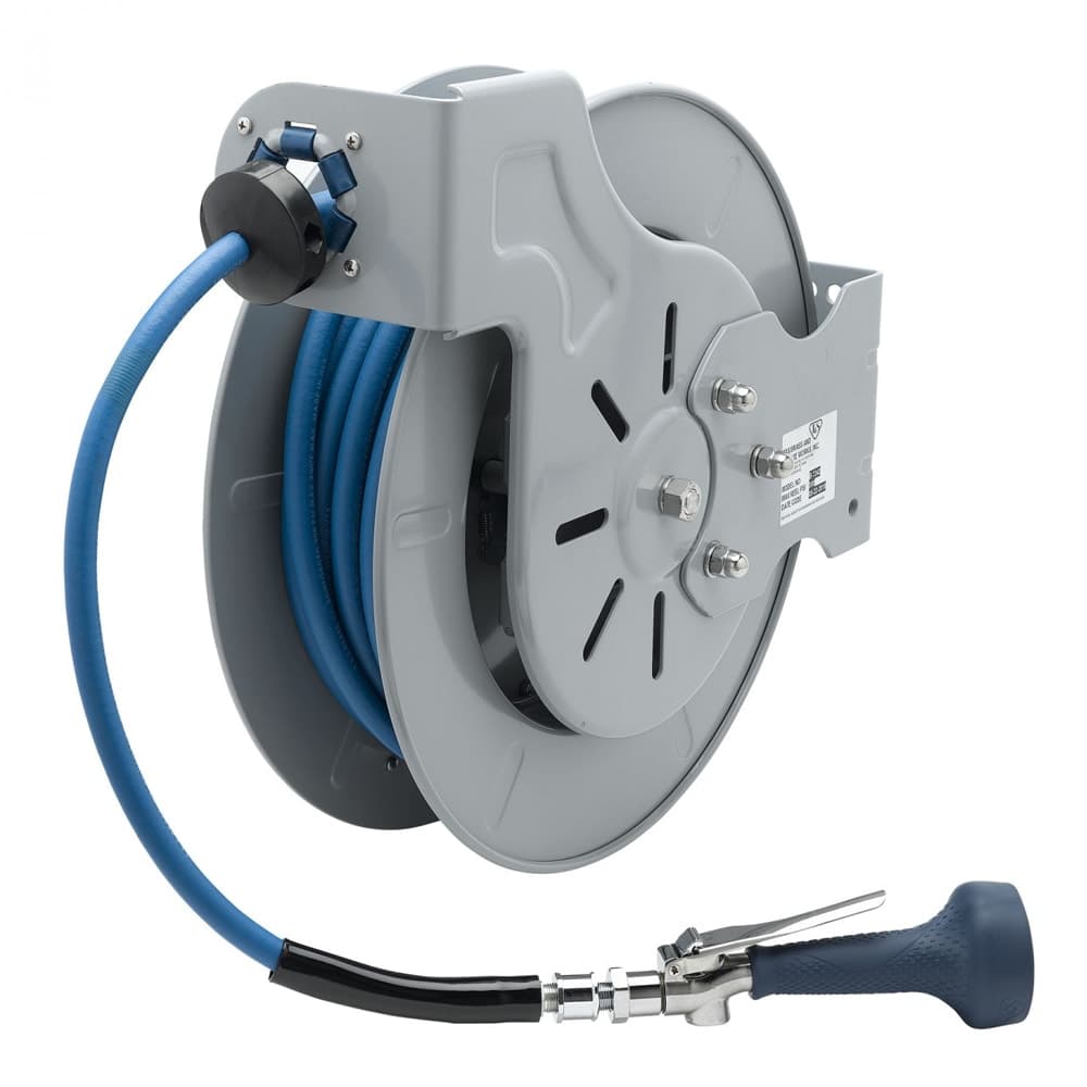T&S B-7242-08H Hose Reel, 50 ft, 3/8"Diameter, High Flow Valve, Epoxy Coated Steel