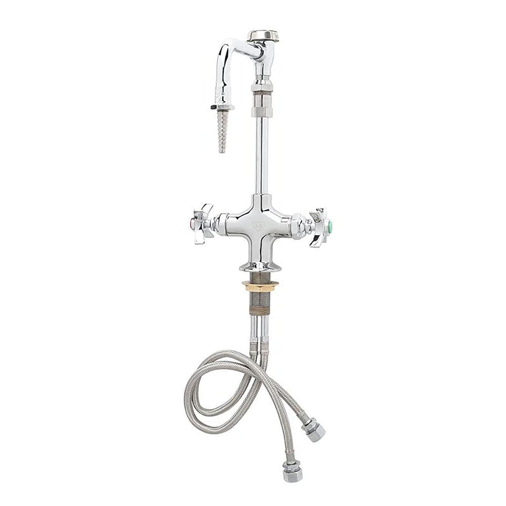 T&S BL-5700-09 Lab Mixing Faucet w/ Swing Nozzle, Serrated Tip