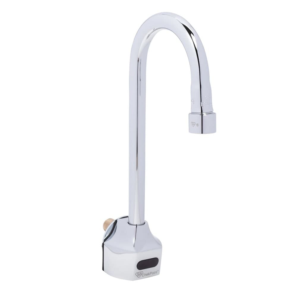 T&S EC-3101 Wall Mount Electronic Faucet - Single Hole, Rigid Gooseneck, 100-240v/1ph