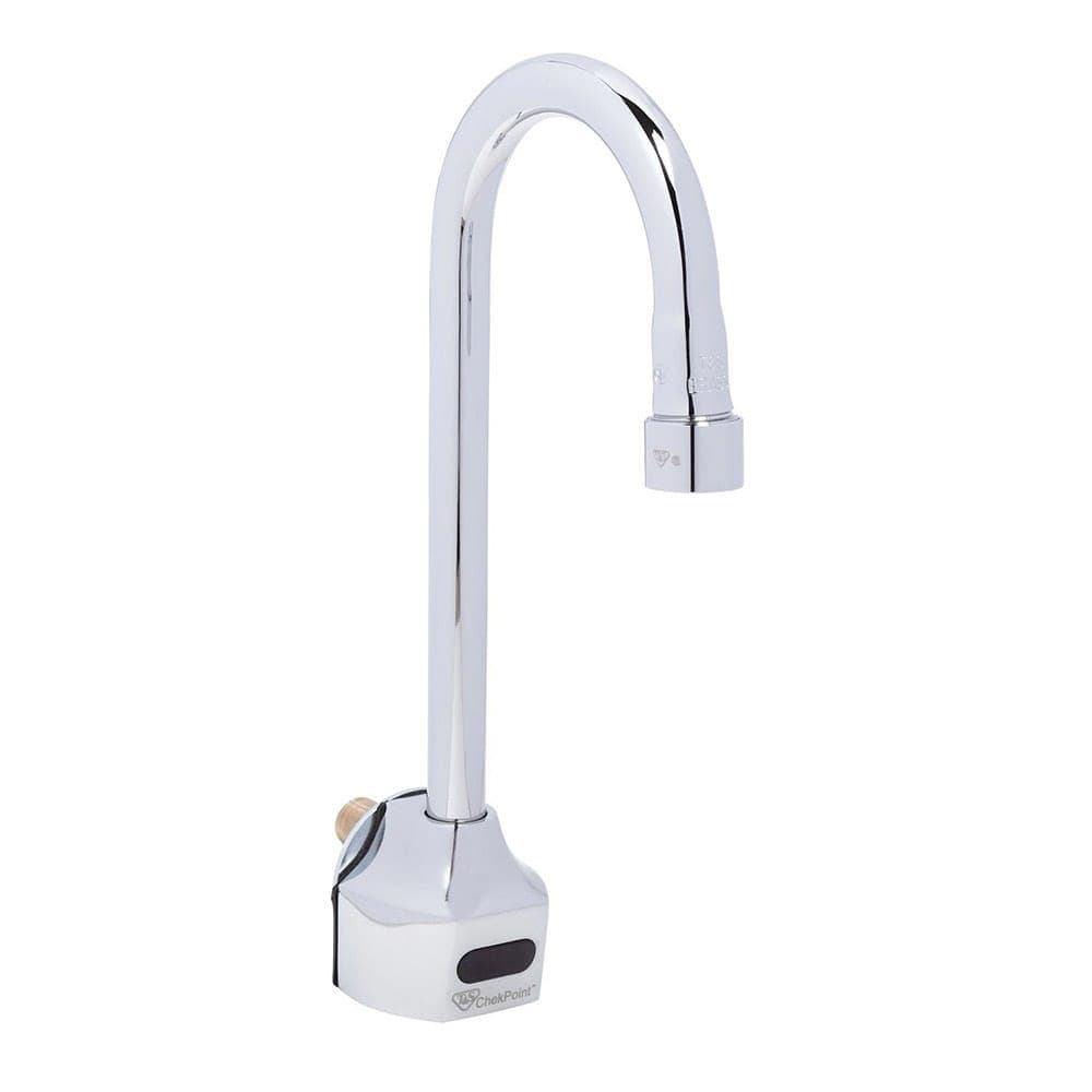 T&S EC-3101-TMV Wall Mount Electronic Faucet - Single Hole, Rigid Gooseneck, 100-240v/1ph