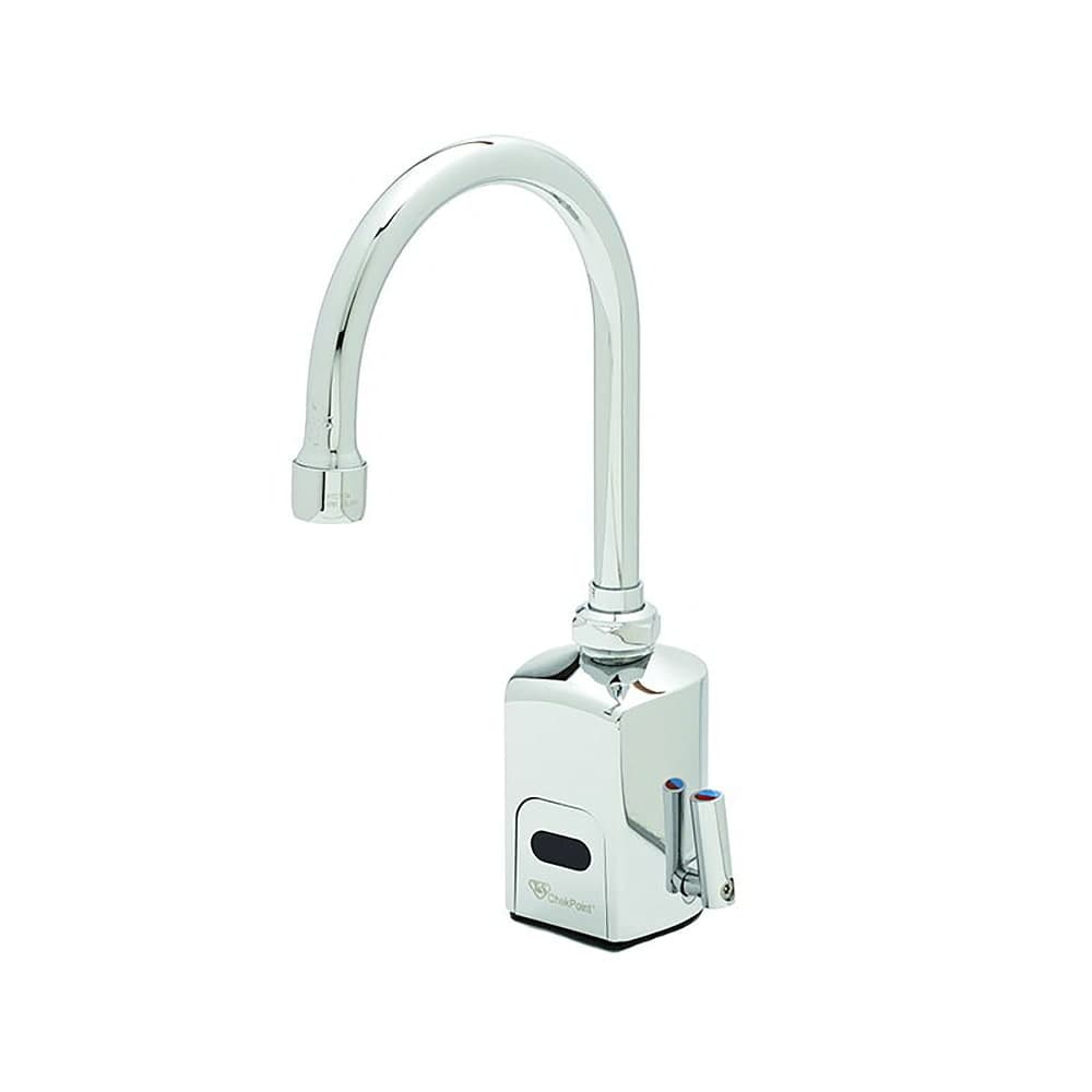 T&S EC-3130 Deck Mount Electronic Faucet - Single Hole, Swivel/Rigid Gooseneck, 100-240v/1ph