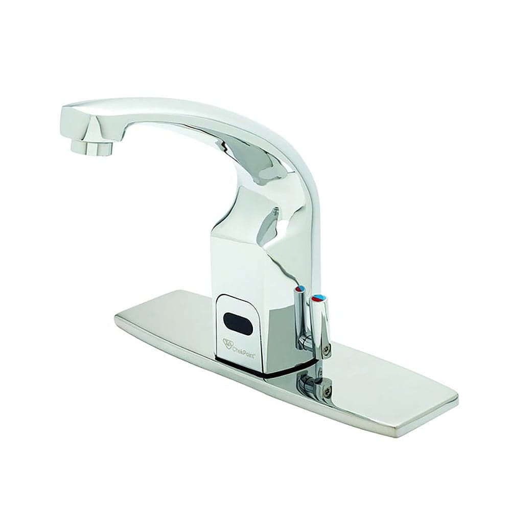 T&S EC-3132-8DP Deck Mount Electronic Faucet - 8" Centers, Cast Spout, 100-240v/1ph