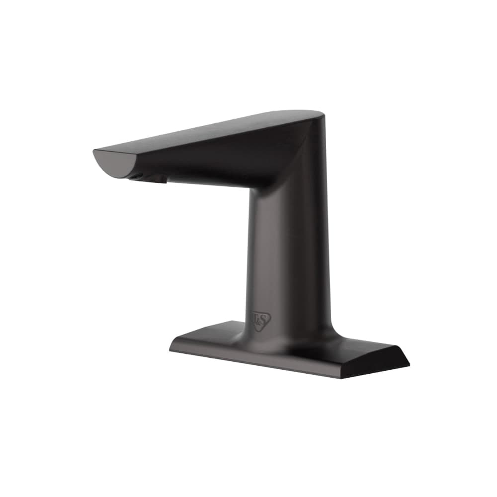T&S ECW-3163-MB WaveCrest Deck Mount Electronic Faucet - 4" Centerset, Fixed Spout, Battery Operated, Matte Black