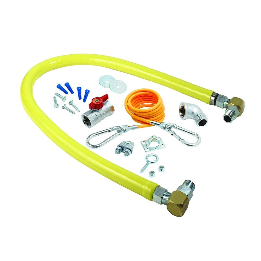 T&S HG-2C-24SK 24" Gas Connector Kit w/ (2) SwiveLink Swivels & (1) 90° Elbow - 1/2" Connection